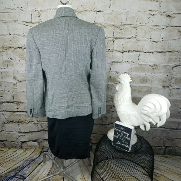 Brooks Brothers Boxy Blazer Black White Plaid Houndstooth Classic Preppy Work 10 - Picture 8 of 8